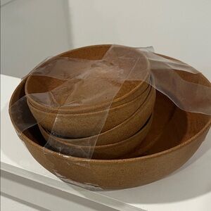 Set of Ellingers Agatized wood Bowls